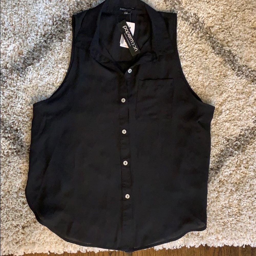 Black button down blouse